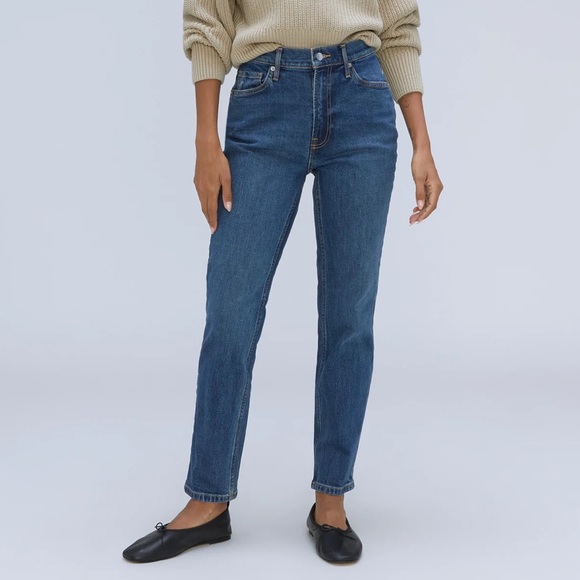 Everlane Denim - Everlane High Rise Straight Leg Ankle Jeans
